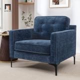  Ghế sofa đơn vải nỉ xanh đậm DT109 Lavoris phòng khách gia đình 