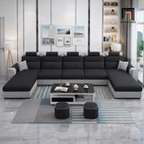  Sofa U hiện đại UT64 Jiangsu dài 3m4 bọc vải đẹp 