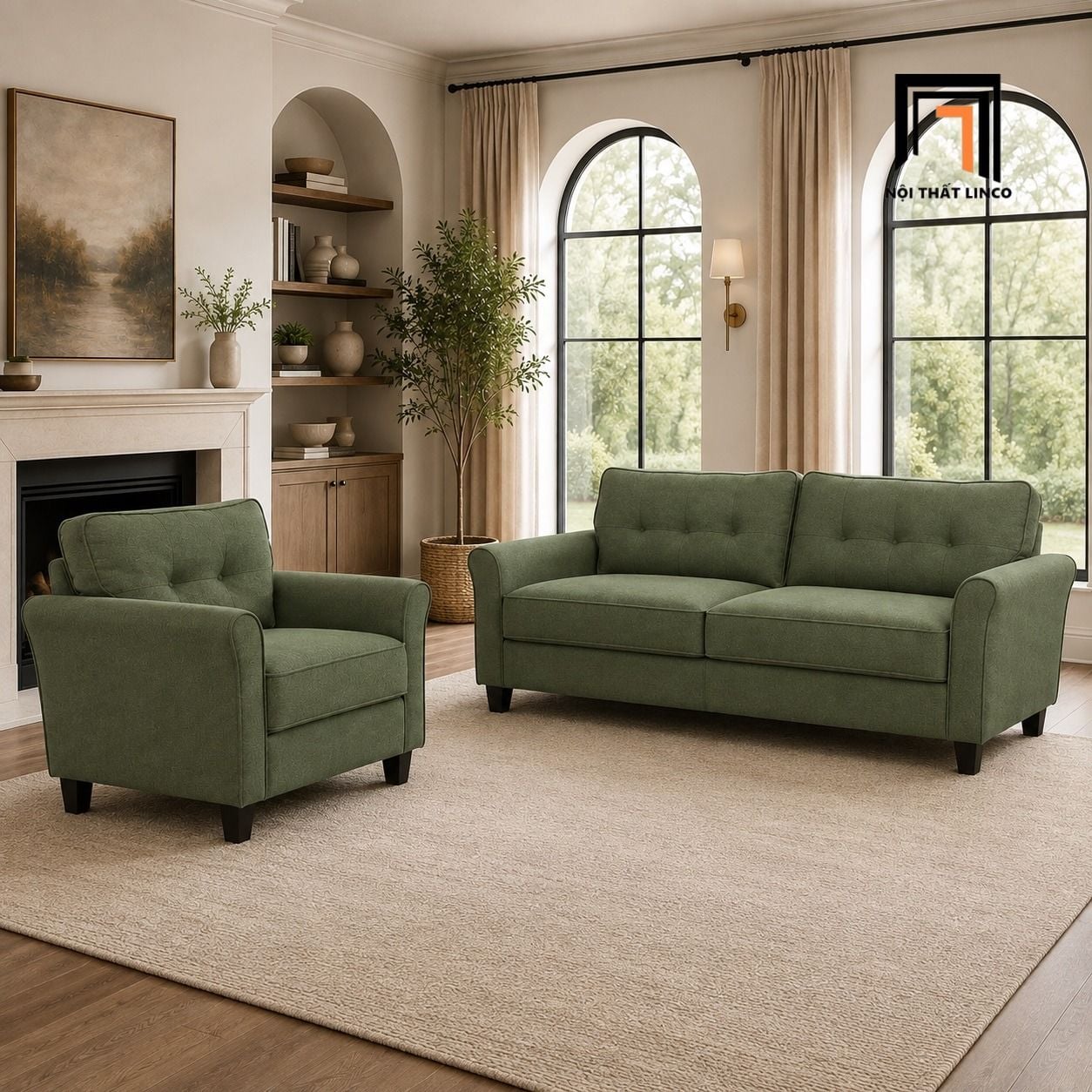  Bộ ghế sofa phòng khách gia đình KT50 Harwyn nhỏ gọn giá rẻ 