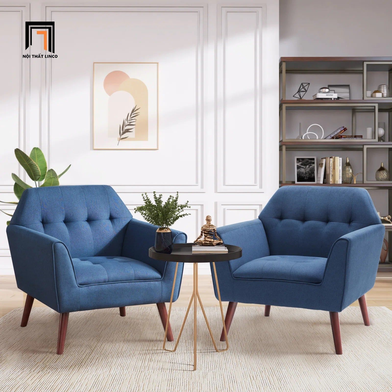  Ghế sofa đơn màu cam hiện đại DT97 Chopda phòng khách đẹp 
