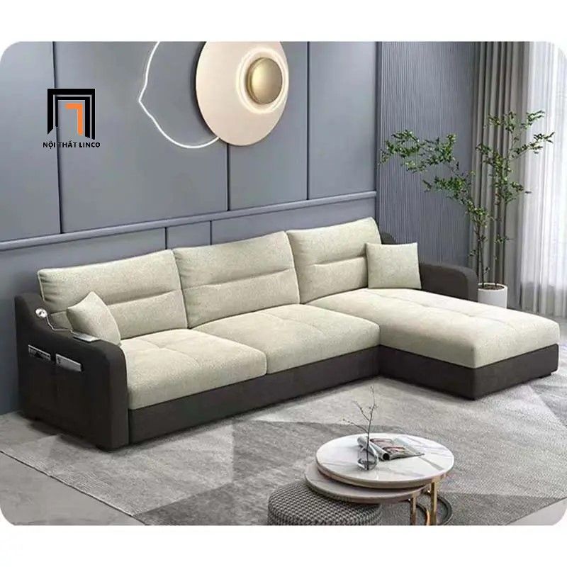  Bộ ghế sofa chữ L GT53 Kles 2m4 x 1m6 giá rẻ vải nỉ bố 