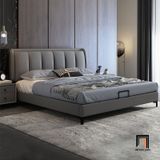 Giường ngủ da màu xám GN80 Lisaili kiểu dáng sang trọng 