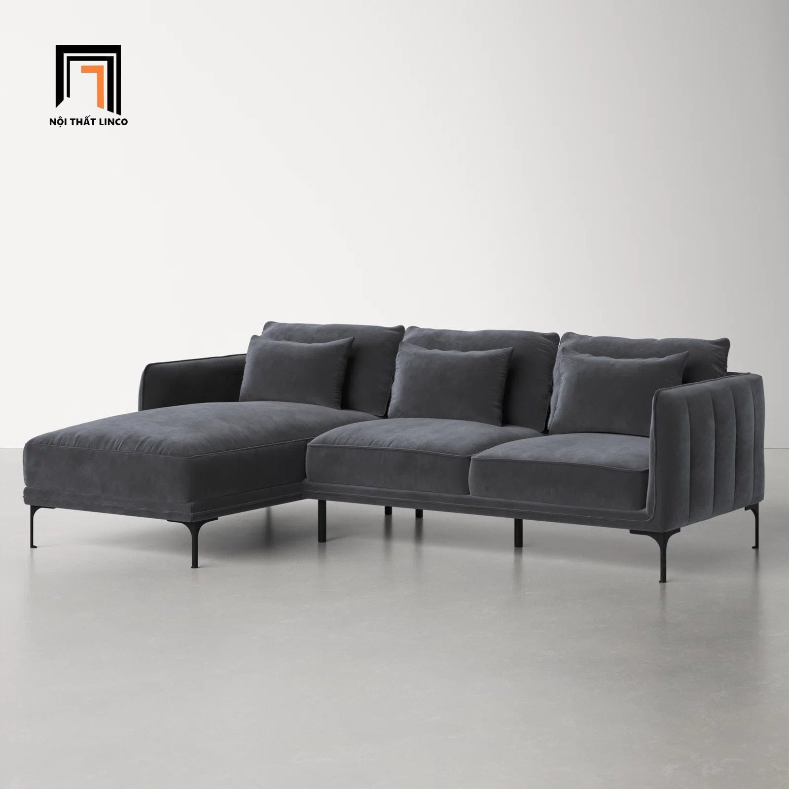  Ghế sofa góc L GT73 Orchad 2m2 x 1m6 vải nhung nỉ giá rẻ 