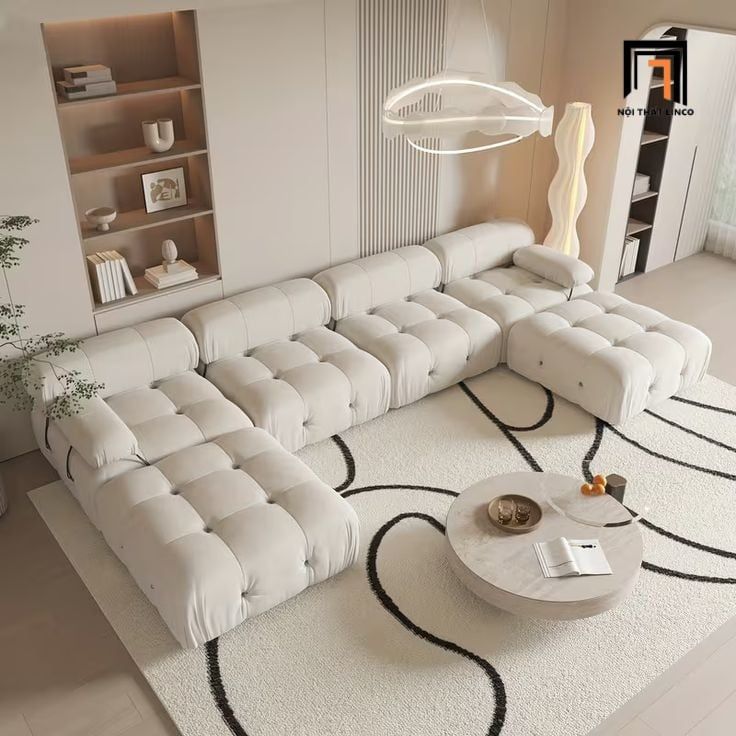  Sofa U cao cấp UT52 Neuvy dài 2m64 bọc nỉ nhung 