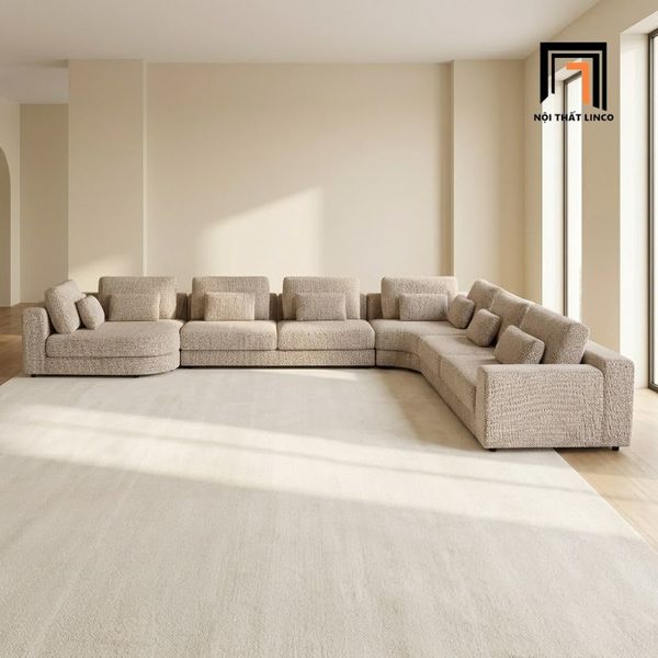 sofa chữ u cao cấp dài 3m2 vải nỉ sang trọng