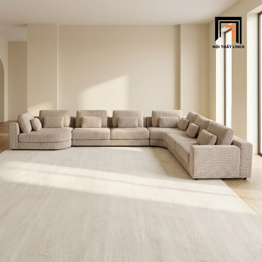  Bộ sofa U cao cấp UT51 Parmen dài 3m2 vải nỉ sang trọng 