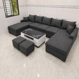  Bộ sofa U UT87 Blacky dài 3m2 xám đậm giá rẻ 