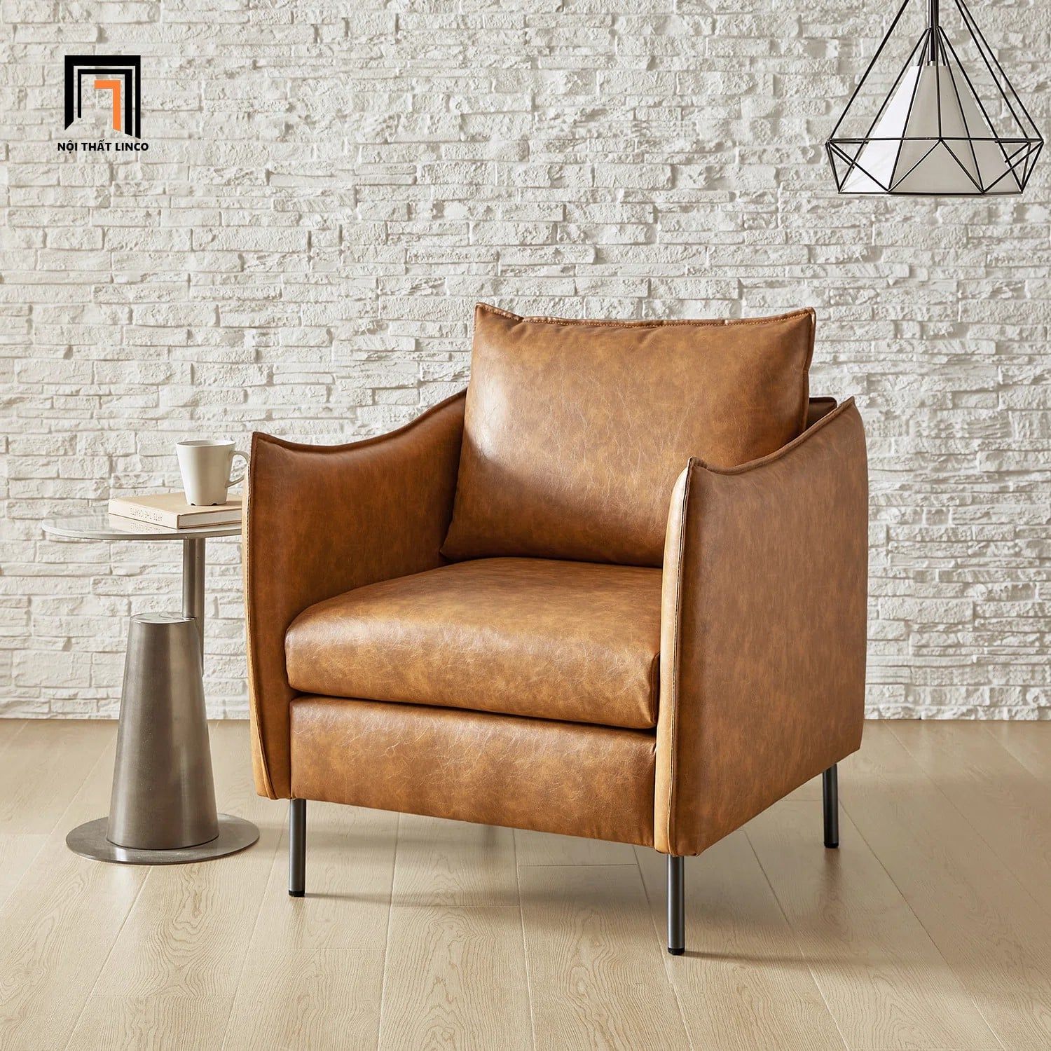  Ghế sofa đơn nhỏ gọn DT102 Eamor da công nghiệp chống trầy 