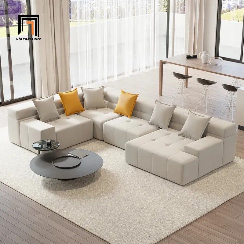  Bộ ghế sofa U 2m4 UT7 Paden màu trắng kem giá tốt 