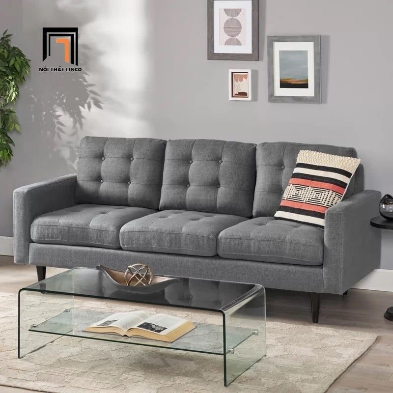  Ghế sofa băng giật nút BT8 Ramadin màu xám lông chuột giá rẻ 