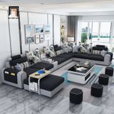  Bộ ghế sofa U giá rẻ UT41 Jiangsu 3m55 phối trắng đen 