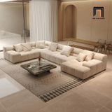  Sofa chữ U UT21 Brooker 3m4 bọc da PU xám trắng 