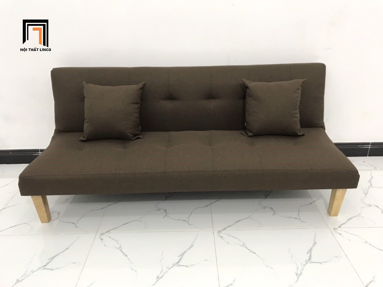  Bộ ghế sofa salon bed giường nằm GBL1 1m7 màu nâu đậm giá rẻ 