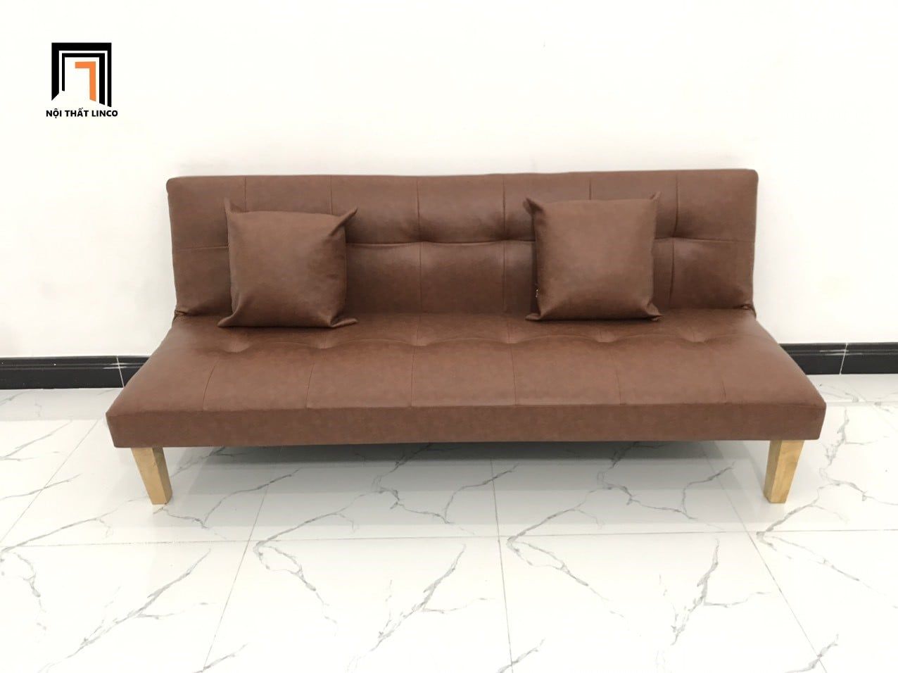  Bộ ghế sofa bed giường nằm 1m7 phòng khách GBL1 giả da nâu 