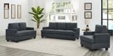  Combo 3 ghế sofa phòng khách KT8 Poll màu xám đen vải nỉ mềm 