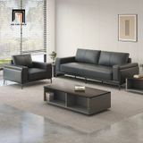 Bộ ghế sofa phòng khách KT1 Sigrin da chống trầy xám đậm 