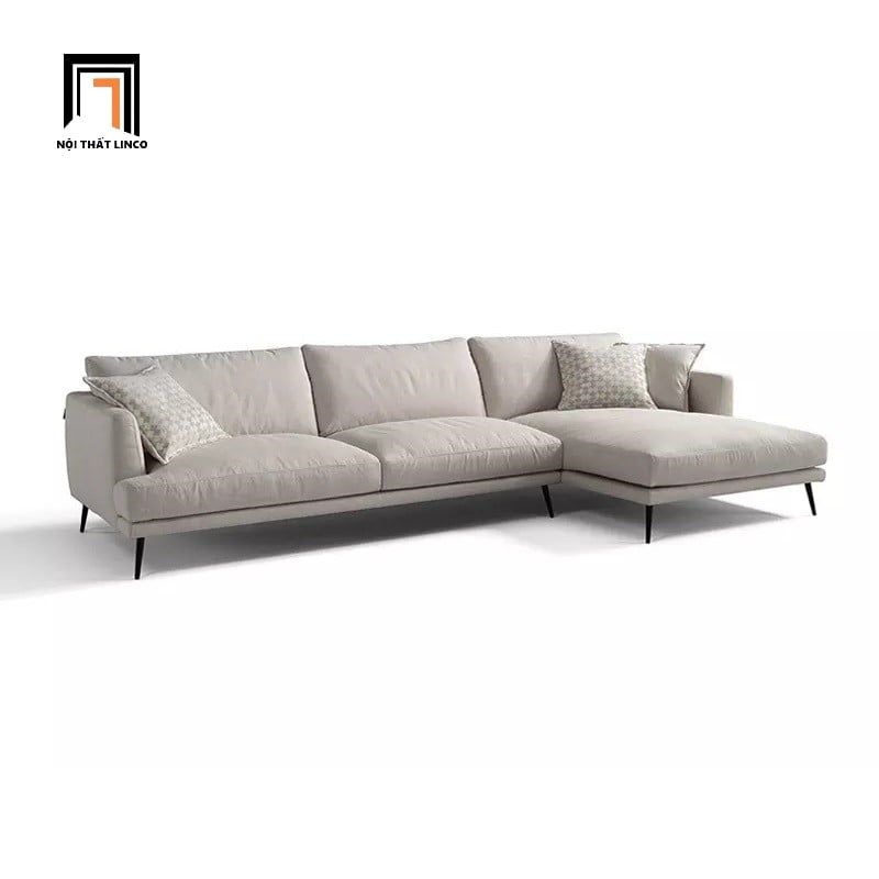  Bộ ghế sofa góc chữ L 2m2 x 1m6 GT27 Thinic chân inox vải nỉ 