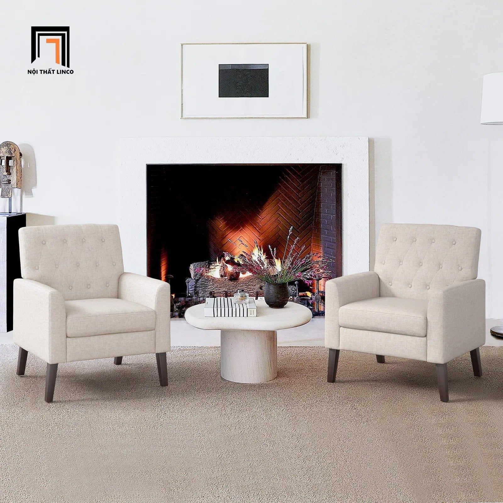  Ghế sofa đơn phòng khách gia đình DT94 Asaria màu xanh lá 