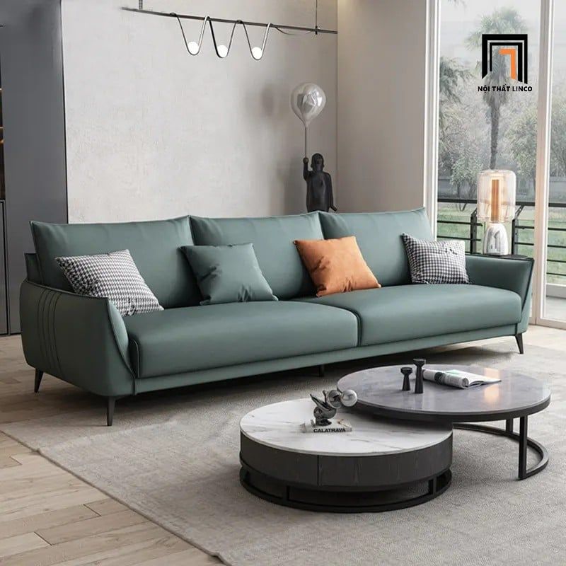  Set ghế sofa góc da xanh lá GT299 Noha 2m6 x 1m6 giá rẻ 