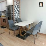  Bộ bàn ăn đá 4 ghế 15-BAD4-Dolores nhập khẩu cao cấp 