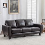  Ghế sofa băng da công nghiệp BT125 Lakischa dài 2m1 nâu đậm 
