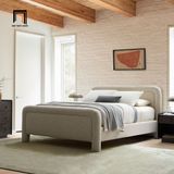  Giường ngủ gia đình màu xám trắng GN125 Latham bọc vải đẹp 