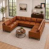  Sofa U cao cấp UT91 Abbot dài 3m4 bọc da đẹp 