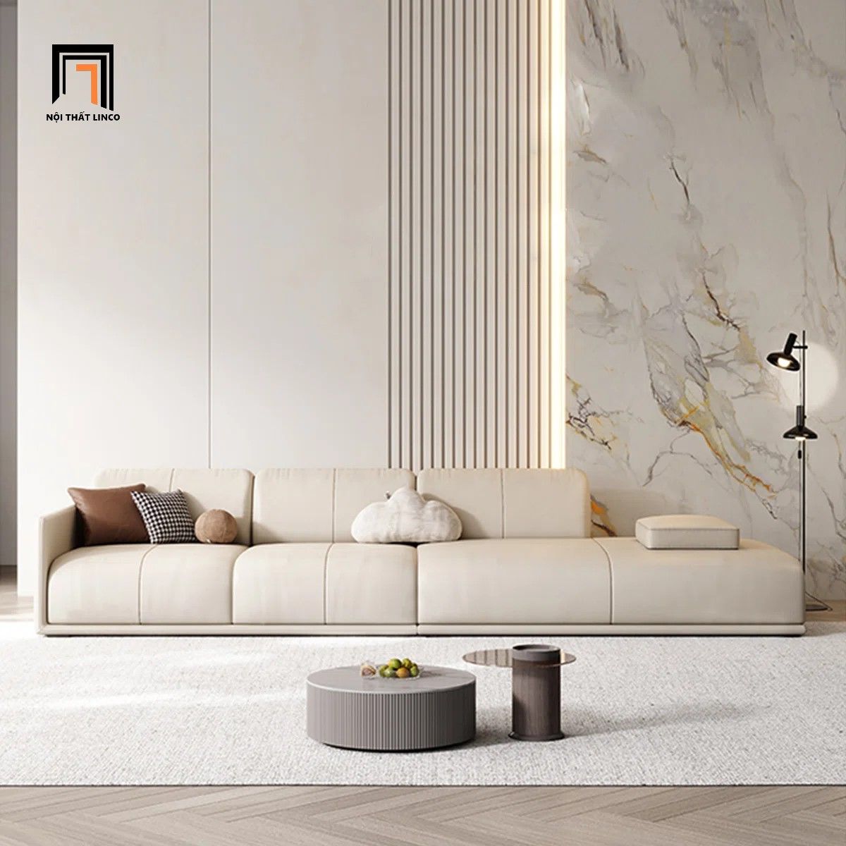  Ghế sofa văng kiểu dáng hiện đại BHQ35 Condron 2m6 bọc da 