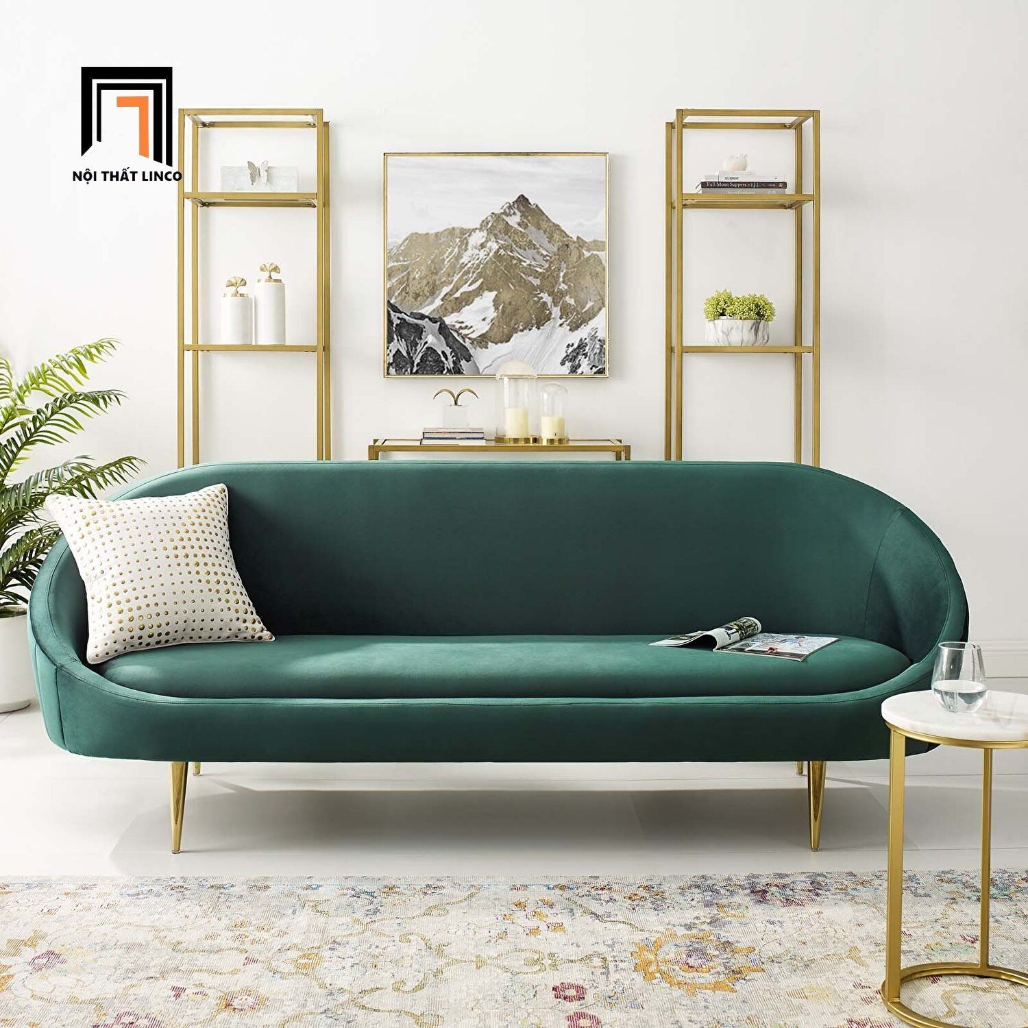  Ghế sofa băng cong sang trọng BHQ10 Subline 2m2 tiệm shop 