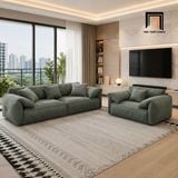  Bộ ghế sofa phòng khách da giả KT80 Mariubo màu xanh lá 