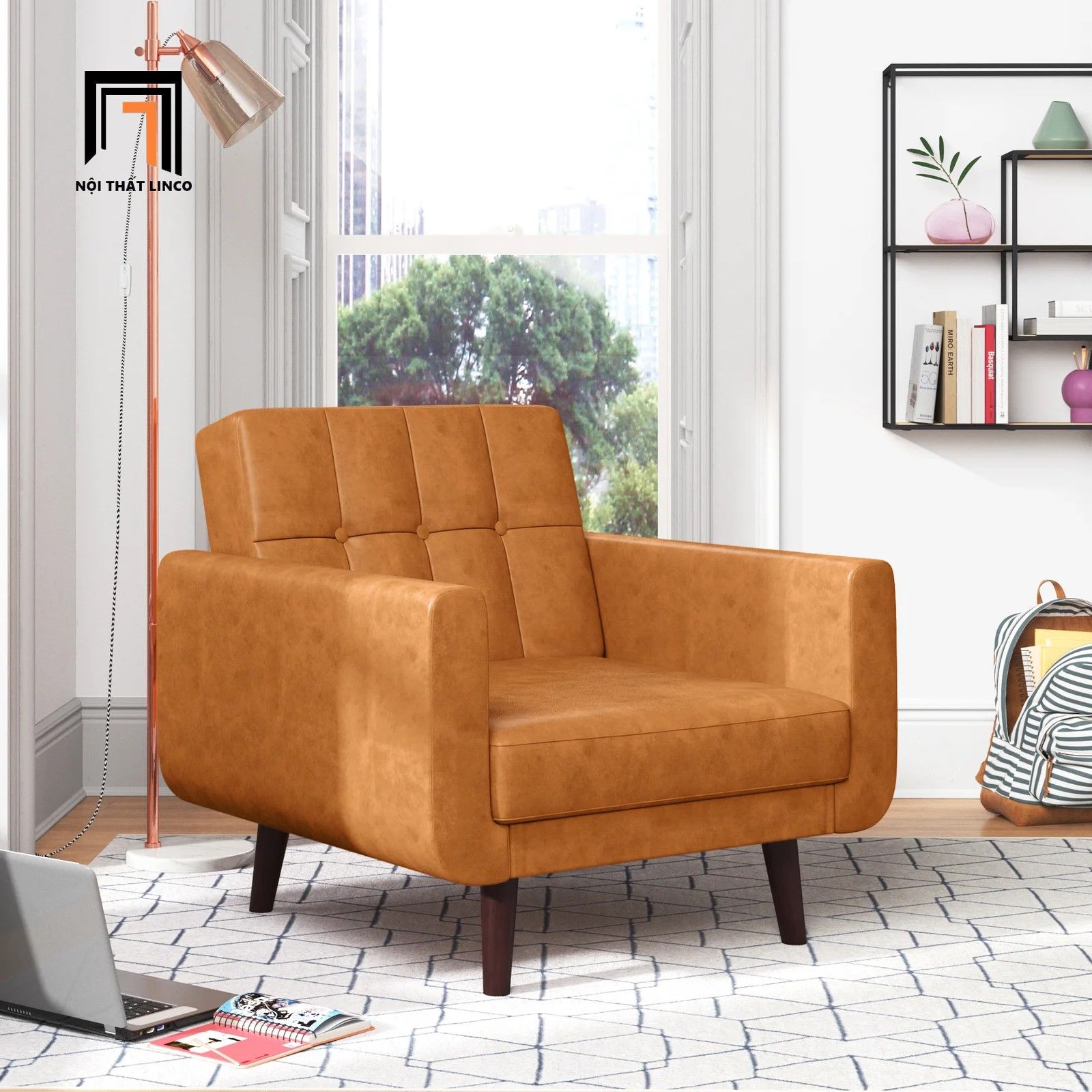  Ghế sofa đơn 1 chỗ ngồi DT5 Gaige giả da cho văn phòng 