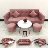  Bộ ghế sofa giường màu hồng phấn GBL2 dài 2m cho nhà nhỏ 