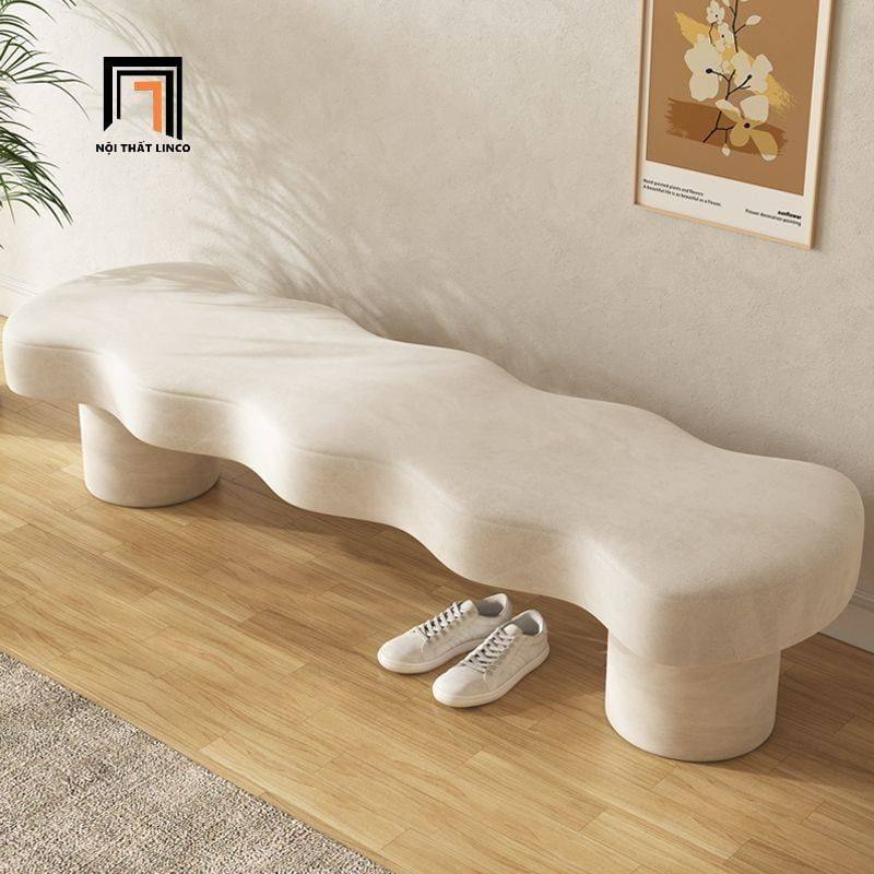  Ghế sofa bench chờ kiểu cong SB17 Barren 1m5 vải nhung mềm 