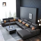  Sofa phòng khách chữ U UT11 Zion 3m95 bọc da đẹp 