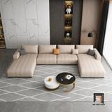  Ghế sofa U da xám UT77 Flin 3m x 1m6 cao cấp 