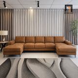  Bộ sofa U da nâu UT78 Mondazie 3m3 thiết kế hiện đại 