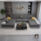  Bộ sofa U đẹp UT61 Aparte dài 3m2 phối vải nổi bật 