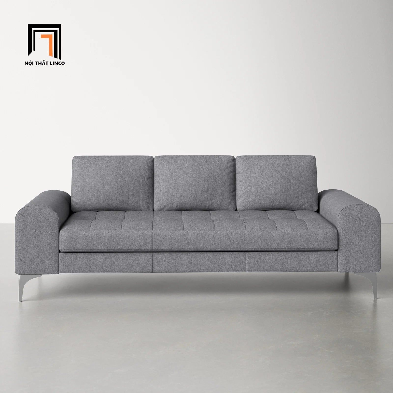  Ghế sofa băng giật lún dài 2m màu xám BT39 Glenn chân inox 