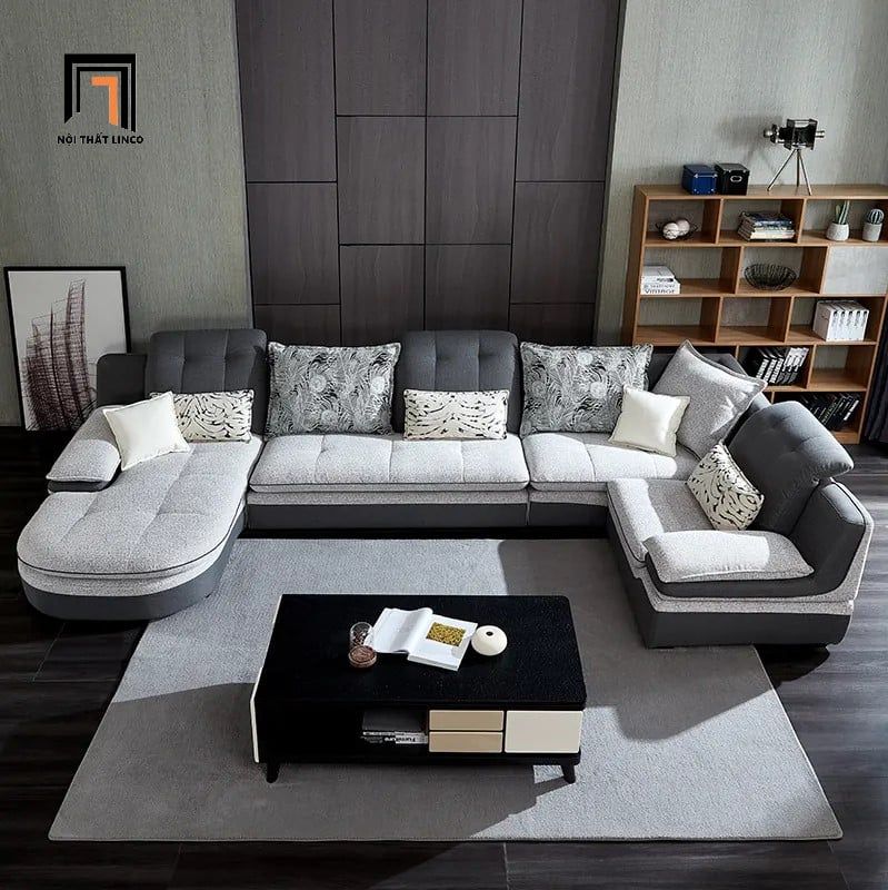  Bộ ghế sofa chữ U UT9 Timme 2m85 vải nỉ cho gia đình 