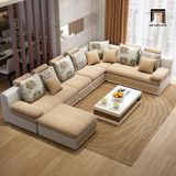  Bộ ghế sofa U đẹp UT53 Coulang dài 3m màu be hiện đại 