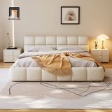  Giường ngủ bọc da công nghiệp GN93 Brodie màu trắng kem 