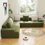  Bộ ghế sofa góc vải xanh lá GT290 Bram 2m3 x 2m3 phòng khách 
