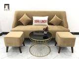  Bộ sofa băng vải nhung màu nâu sữa BL3 Hilo dài 1m9 xinh xắn 