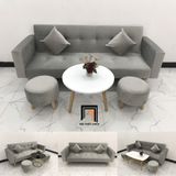  Bộ bàn ghế sofa giường giá rẻ dài 2m GBL2 nhỏ màu xám nhung 