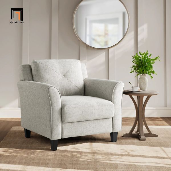 sofa đơn xám trắng
