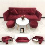  Bộ ghế sofa giường đa năng GBL2 2m màu đỏ vải nhung giá rẻ 