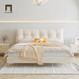  Giường ngủ bọc nỉ màu be xinh xắn GN82 Sangro cho gia đình 