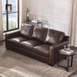  Sofa băng sang trọng BT49 Covedale da công nghiệp nâu đậm 