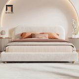  Giường ngủ bọc nệm giá rẻ GN123 Issabell vải nỉ nhung màu be 