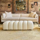  Ghế đôn sofa giá vải lông cừu SB24 Osage dài 1m4 xinh xắn 